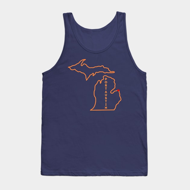 Port Austin MI Love (0range) Tank Top by TorrezvilleTees